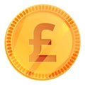 Pound coin icon, cartoon style Royalty Free Stock Photo