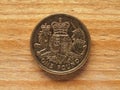 1 Pound coin, reverse side showing the Royal Arms, currency of t