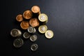 Pound Coins on black background