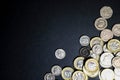 Pound Coins on black background