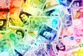 Pound currency background - Rainbow