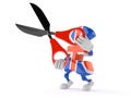 Pound currency character holding scissors