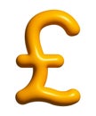 Pound Currency 3D symbol, Money GBP sign 3D