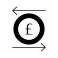 Pound Currency Glyph Style vector icon which can easily modify or edit