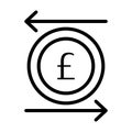 Pound Currency Line Style vector icon which can easily modify or edit