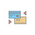 pound exchange to credit card dusk style line icon. Element of banking icon for mobile concept and web apps. Dusk style pound exch