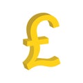 Pound icon. Pound sign. vector icon 3D isometric vector ICON Royalty Free Stock Photo