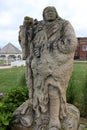 Limestone sculpture of Narragansett Canonchet Tribal chief, Rhode Island, 2018