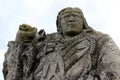 Limestone sculpture of Narragansett Canonchet Tribal chief, Rhode Island, 2018