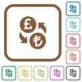 Pound Lira money exchange simple icons