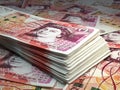 Pound money. Pound sterling banknotes. 50 GBP pounds bills Royalty Free Stock Photo