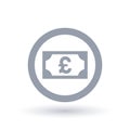 Pound money symbol - British paper currency icon Royalty Free Stock Photo