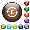 Pound pay back color glass buttons Royalty Free Stock Photo