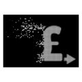 White Disappearing Pixelated Halftone Pound Payouts Icon