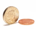 Pound and penny Royalty Free Stock Photo