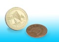 Pound and penny Royalty Free Stock Photo