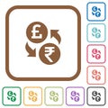 Pound Rupee money exchange simple icons