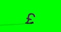 Pound sign falling against green screen Royalty Free Stock Photo