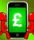 Pound Sign On Phone Displays British Money Gbp