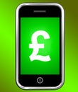 Pound Sign On Phone Shows British Money Gbp