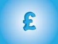 Pound sterling currency vector in blue color for Great Britain on light background