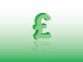 Pound sterling currency vector in green color for Great Britain on light background