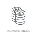 Pound sterling linear icon. Modern outline Pound sterling logo c