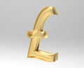 Pound sterling sign isolated GBP 3d render