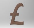Pound sterling sign isolated GBP 3d render