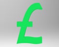 Pound sterling sign isolated GBP 3d render