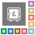 Pound strong box square flat icons