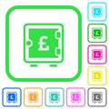 Pound strong box vivid colored flat icons
