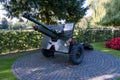 25 pounder gun on display at Cae Glas Park Oswestry Shropshire September 2020 Royalty Free Stock Photo