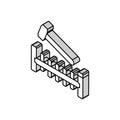 pounding bench isometric icon vector illustration