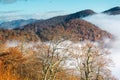 Pounding Mill Overlook NC Fog and Mountain Peaks Royalty Free Stock Photo