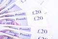 Pounds banknotes on a white background Royalty Free Stock Photo