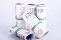 Pounds banknotes on a white background Royalty Free Stock Photo