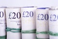 Pounds banknotes on a white background Royalty Free Stock Photo