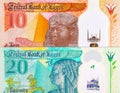 20 and 10 Pounds Egypt. National currency of Egypt. Polymer money Royalty Free Stock Photo
