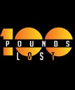 100 pounds lost graphic for weight loss Royalty Free Stock Photo