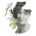10 Pounds Sterling note issued by Royal Bank of Scotland reverse in shape of Scotland Royalty Free Stock Photo