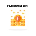 Poundsterling Coins flat icon.