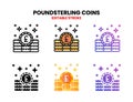 Poundsterling Coins icons with different styles.