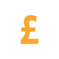 Poundsterling currency icon design template vector illustration isolated Royalty Free Stock Photo