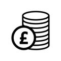 Poundsterling money icon vector illustration template design trendy