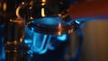 Pour espresso rom bottomless portafilter with neon light