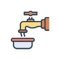 Color illustration icon for Pour, regurgitate and effuse