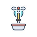 Color illustration icon for Pour, flow and effuse