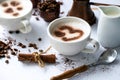 Pour latte art in a coffee cup Royalty Free Stock Photo