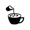 Pour milk to making latte icon